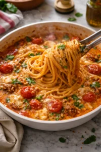 Creamy Burrata Dip mixed with pasta for a delicious dish