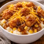 Delicious homemade copycat KFC Bowls with chicken, mashed potatoes, and gravy.