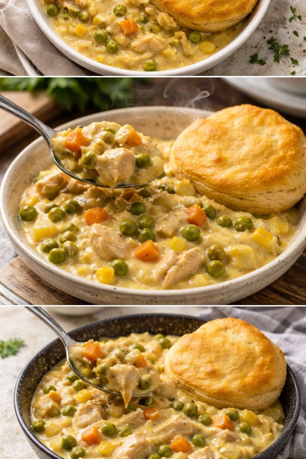 Crock Pot Chicken Pot Pie with flaky crust and savory filling
