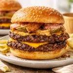 Delicious Southerner Smash Burger with beef patty and Southern-style toppings